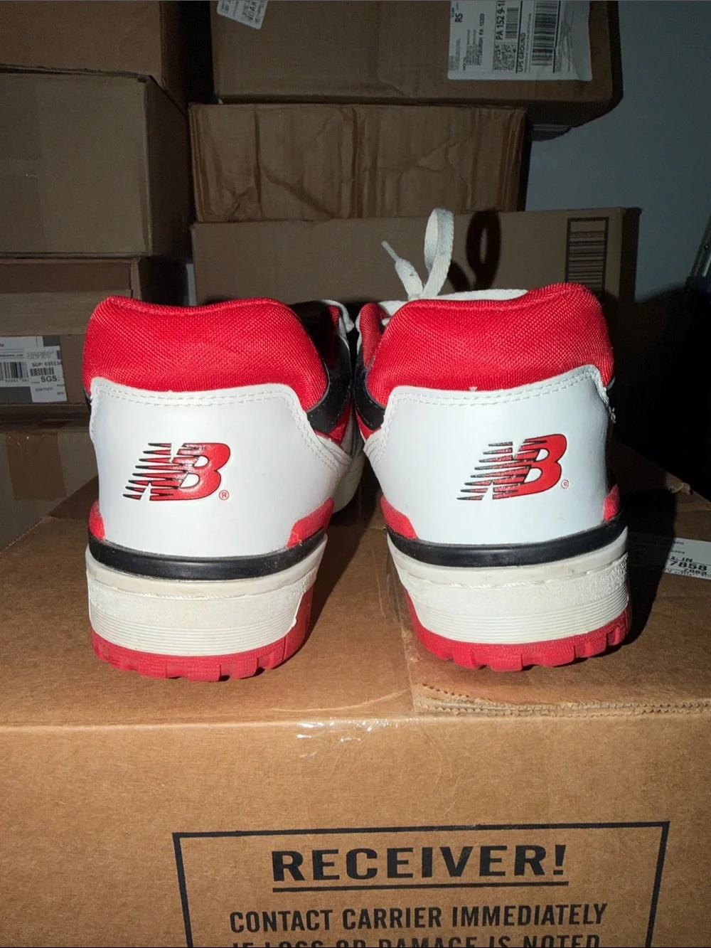 New Balance 550 Men's White and Red Low-Top Sneaker